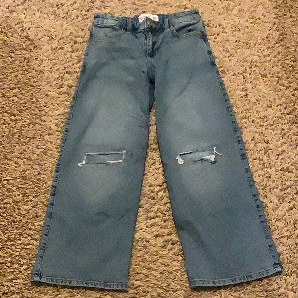 Abercrombie kids high-rise wide leg short jeans size 11 12